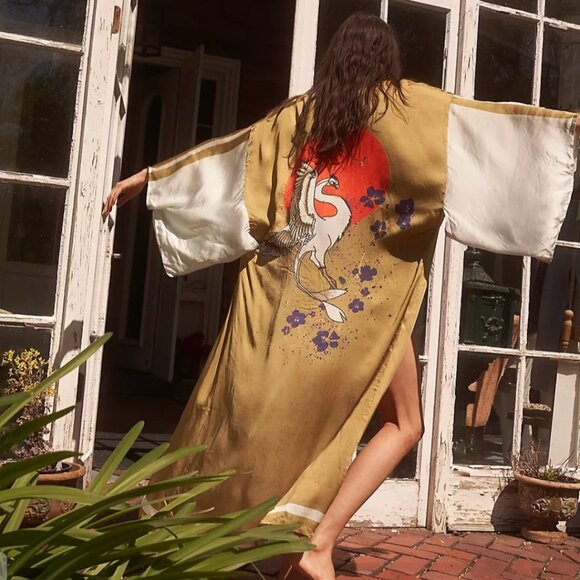 Free People Rising Sun/Moon Dance Kimono Robe - Picture 1 of 7